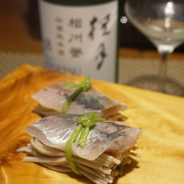 【高知食材】〆鯵のにぎり蕎麦寿司